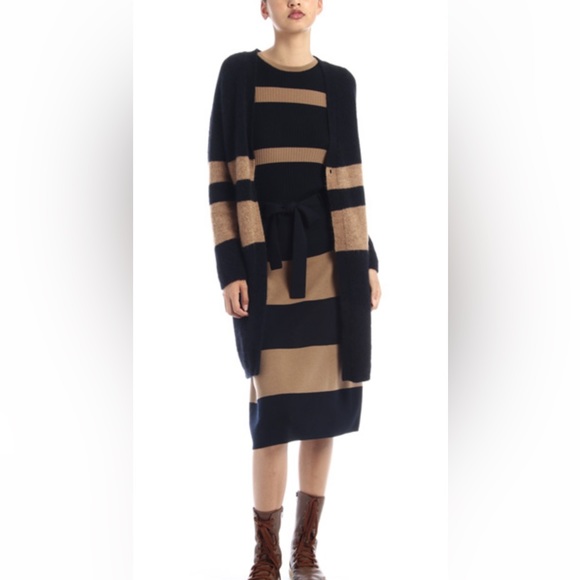 SOLD! on eBay S MAX MARA Label-cut Virgin Wool Stripe Sweater&Skirt SET Size:US4 - Picture 2 of 16